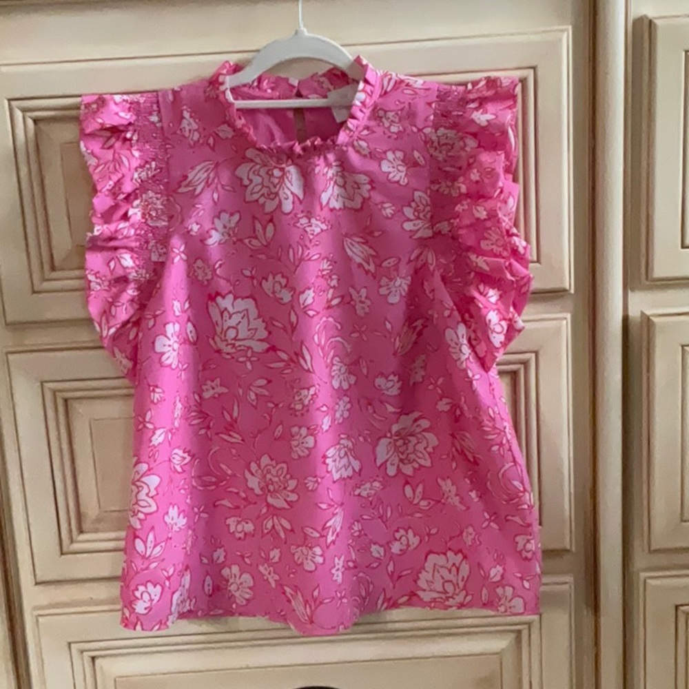 J. Marie Ruffle Neck Top